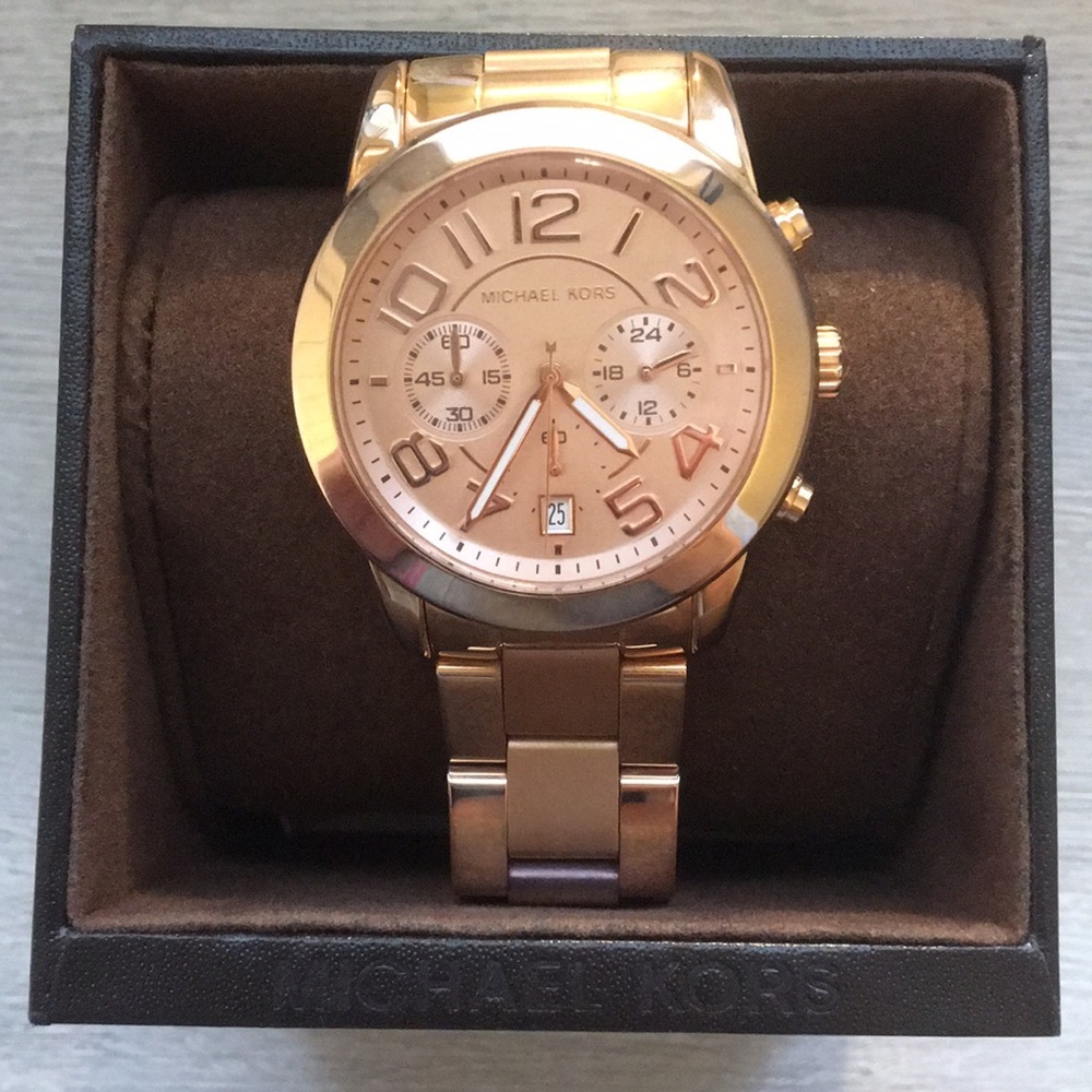 Michael Kors rose gold watch with original box!